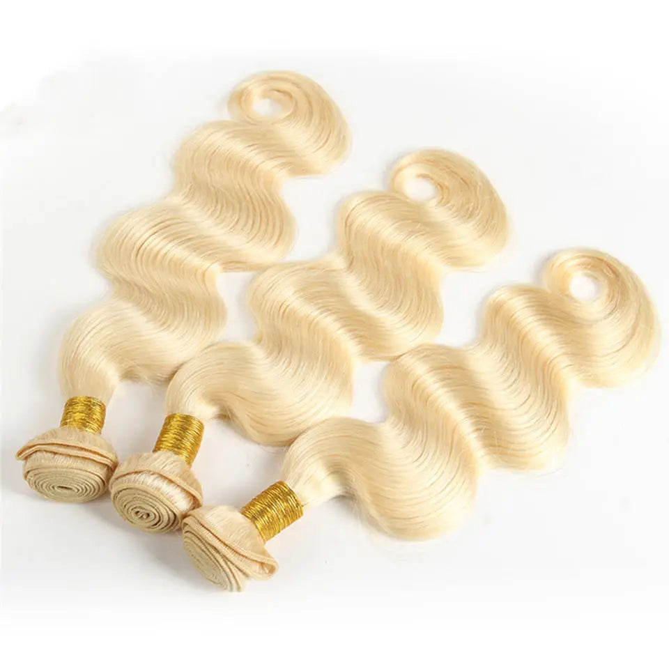 Beaufox Blonde 613 Body Wave 3/4 Bundles With 4X4 Closure Virgin Human Hair For Women beaufox hair beaufox hair