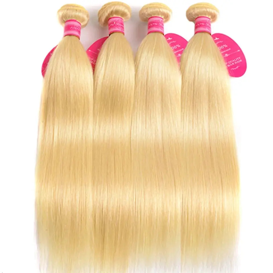 Beaufox Hair 100% Virgin Human Hair 613 Blonde Color Straight Hair 4 Bundles beaufox hair beaufox hair