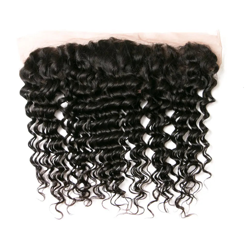 Beaufox Hair Natural Black Human Hair Deep Wave 13X4 Lace Frontal beaufox hair beaufox hair