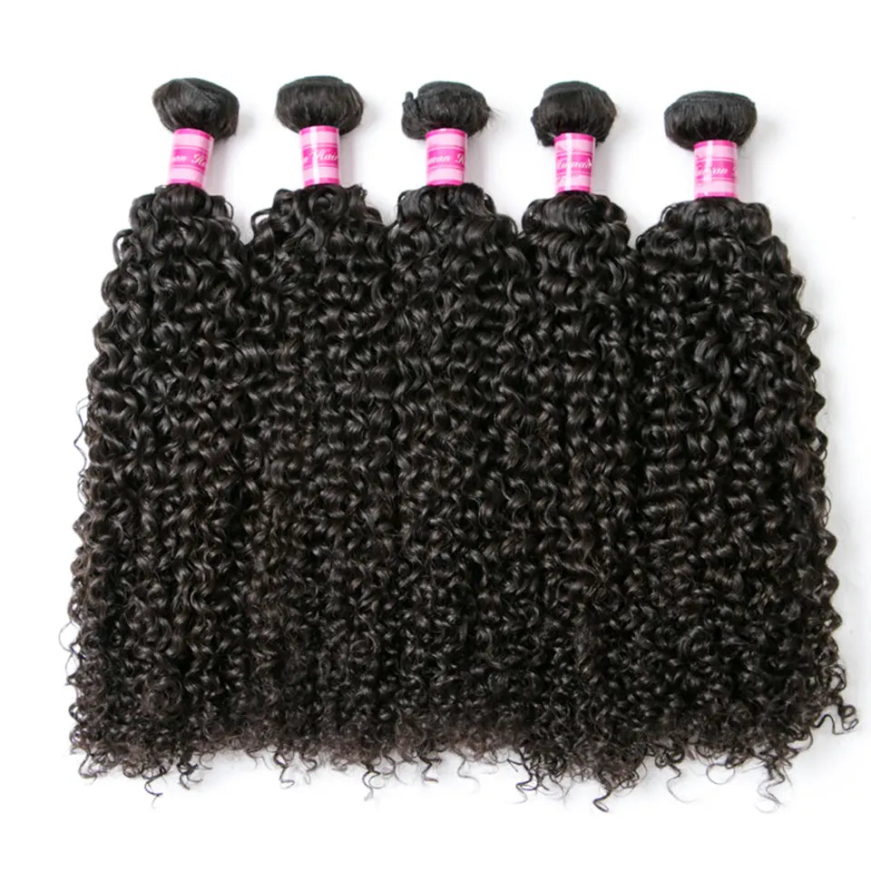 Beaufox Kinky Curly 5 Bundles 100% Virgin Human Hair Bundles #1b Color beaufox hair beaufox hair