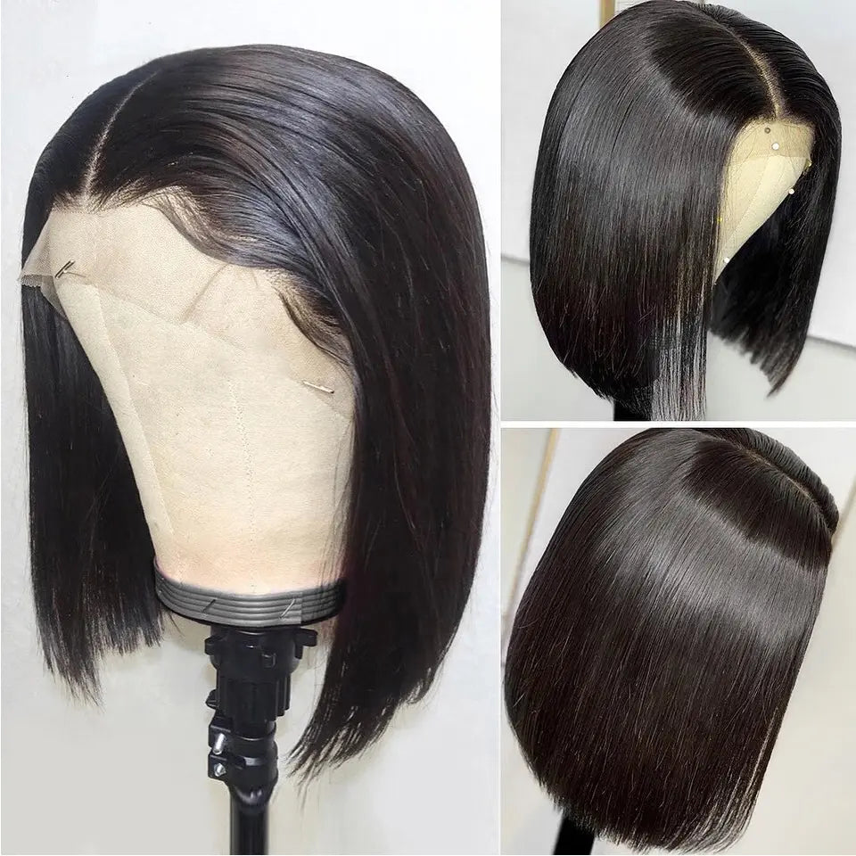 Beaufox Virgin Human Hair Straight Bob Wig Lace Front 150% Density beaufox hair beaufox hair