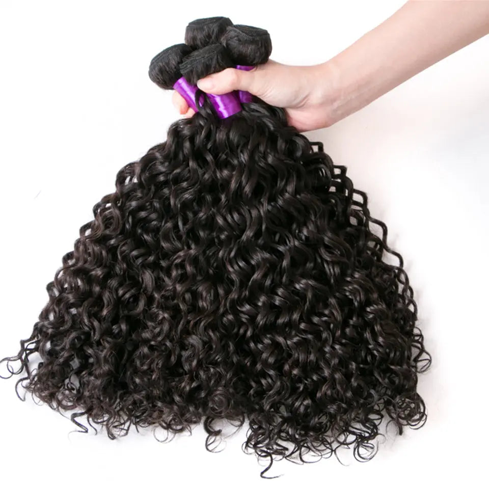 Brazilian Virgin Human Hair Water Wave 4 Bundles Natural Black beaufox hair beaufox hair