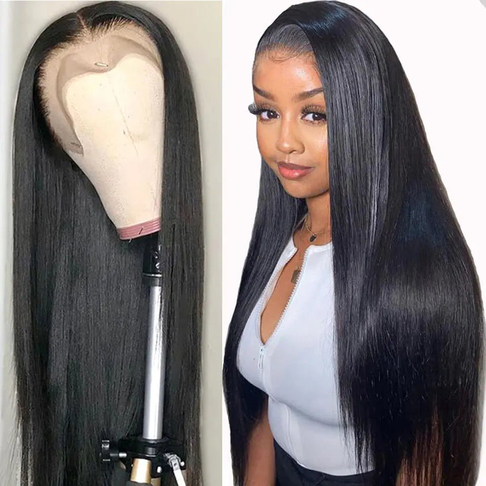 Straight Hair Lace Front Wig HD Transparent Lace Wig 180% Density Human Hair Wigs For Women beaufox hair beaufox hair