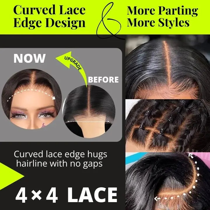 Body Wave Glueless Wigs Human Hair 4/27 Ombre Highlight Lace Closure Wigs Pre Cut Lace Wear Go Glueless Wigs beaufox hair beaufox hair