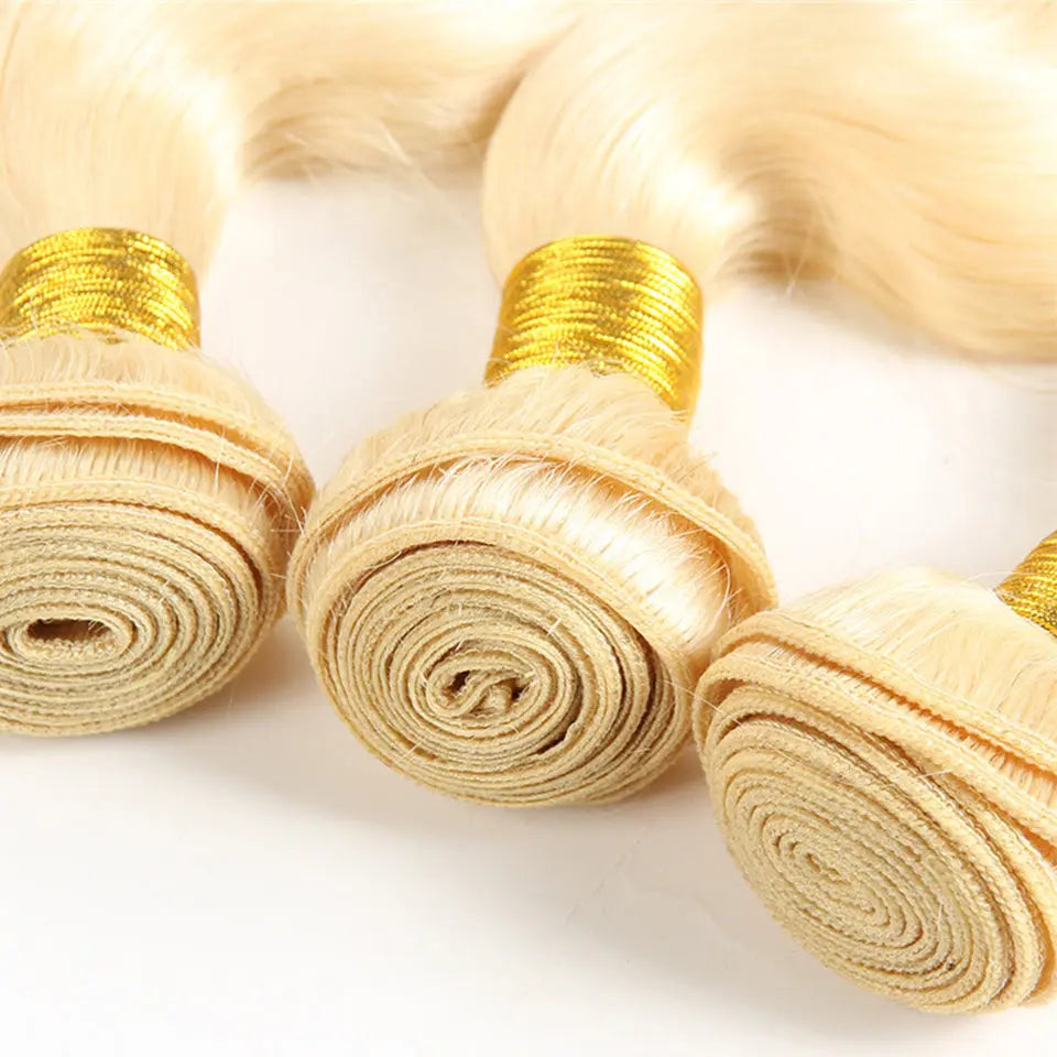 Beaufox 613 Blonde Body Wave 3 Bundles With 13X4 Frontal Brazilian Human Hair beaufox hair beaufox hair