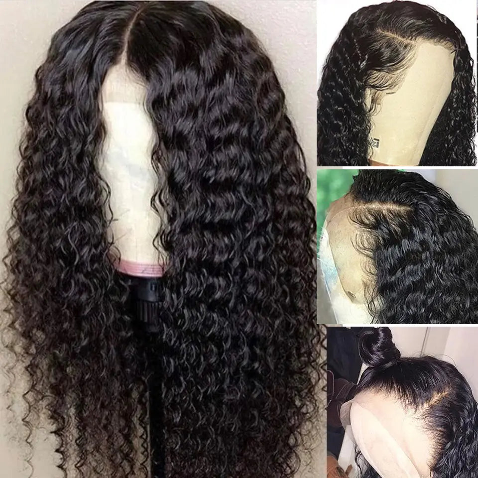 Beaufox Deep Wave Hair 12A Virgin Human Hair Lace Front Wig 150%-250% Density beaufox hair beaufox hair