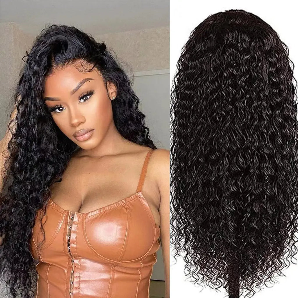 Beaufox Glueless Water Wave Lace Closure Wig 150%-210% Density Transparent Lace Unprocessed Human Hair beaufox hair beaufox hair