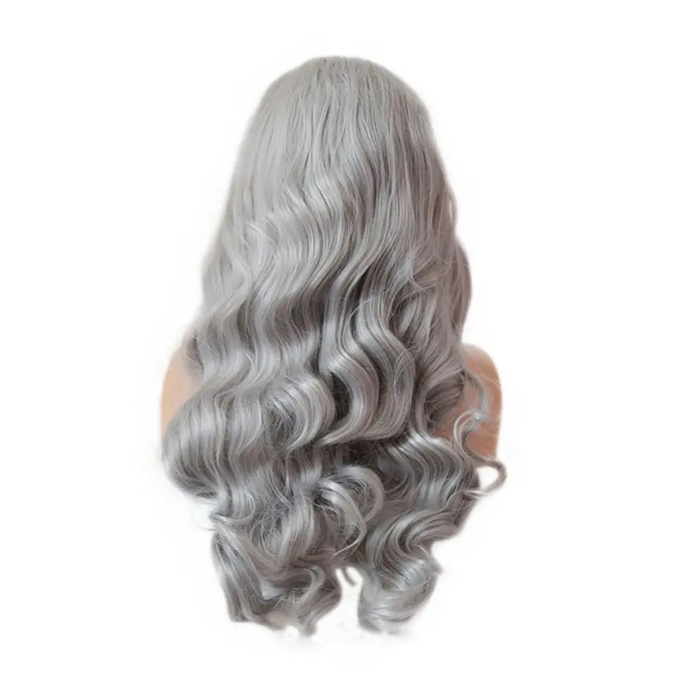 Beaufox Gray Color Body Wave 13X4/13x6 Lace Front Wig Human Hair 150%-250% Density beaufox hair beaufox hair