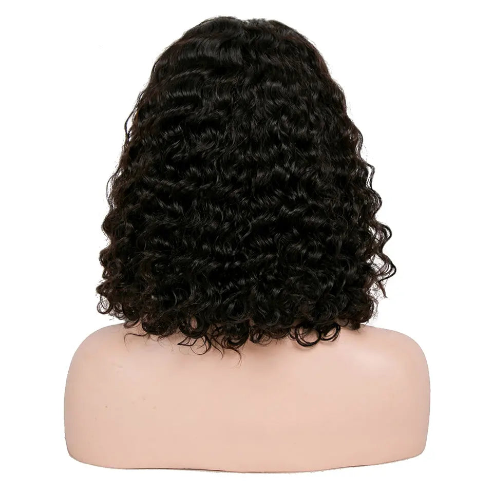 Beaufox Hair 180% Density Water Curly 4X4 Lace Front Short Bob Closure Wig beaufox hair beaufox hair