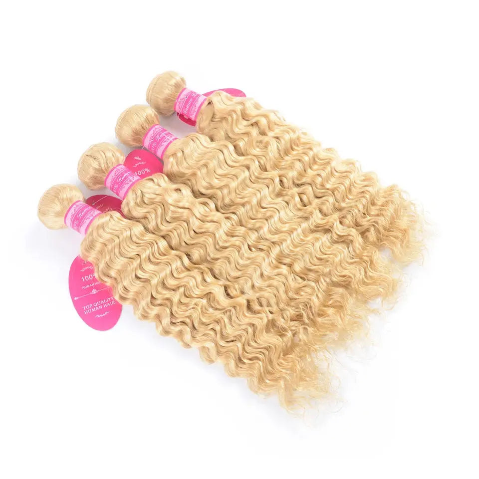 Beaufox Hair Bundles Deep Wave 1 Bundle 613 Blonde Color For Women beaufox hair beaufox hair