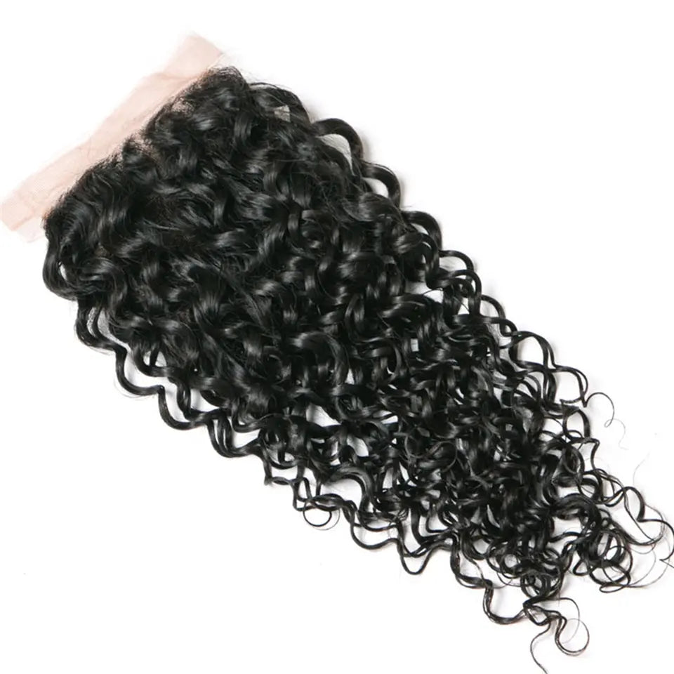 Beaufox Hair Bundles Kinky Curly 4 Bundles With 4X4/5X5/6X6 Lace Closure #1b Color For Women beaufox hair beaufox hair