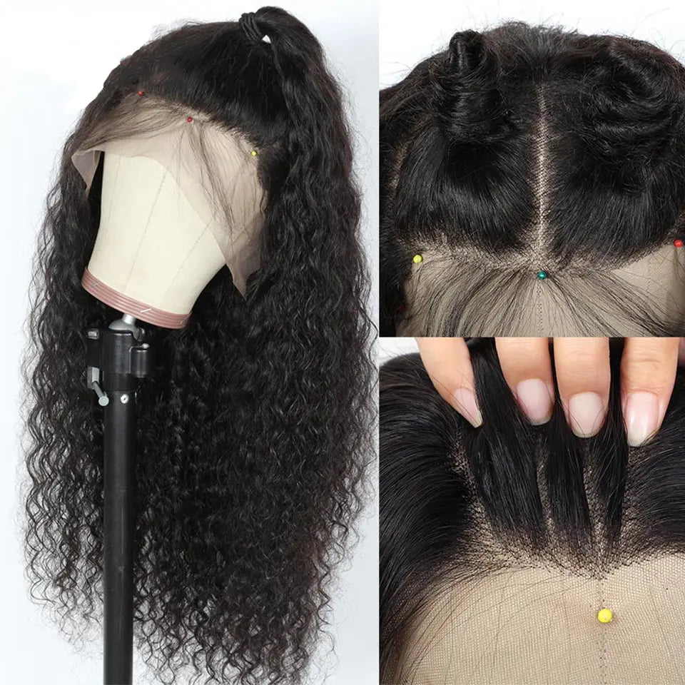 Beaufox Hair Deep Wave 13X6 Lace Front Wig 210% Density Virgin Human Hair Wigs for Women beauf