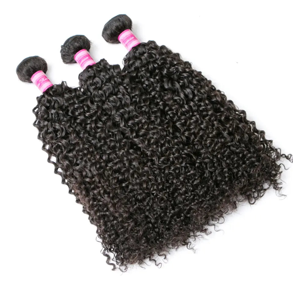 Beaufox Hair Kinky Curly 3 Bundles Natural Black 100% Virgin Human Hair beaufox hair beaufox hair