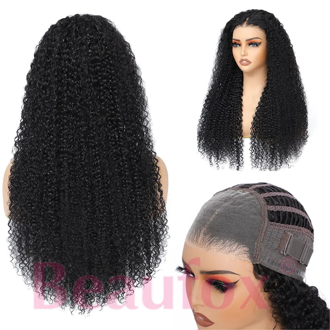 Beaufox Hair Kinky Curly Lace Front Wig 150%-250% Density Virgin Human Hair Wigs beaufox hair beaufox hair