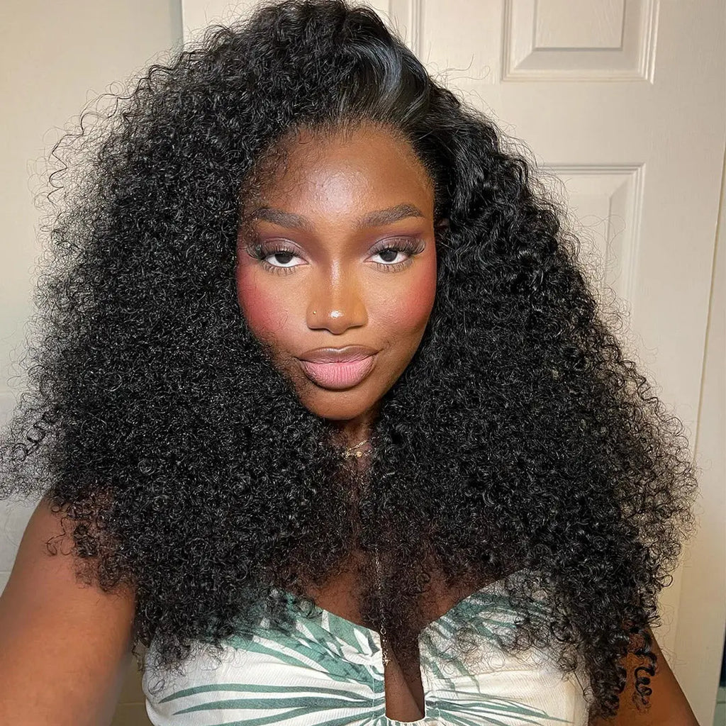 Beaufox Hair Kinky Curly Lace Front Wig 150%-250% Density Virgin Human Hair Wigs beaufox hair beaufox hair
