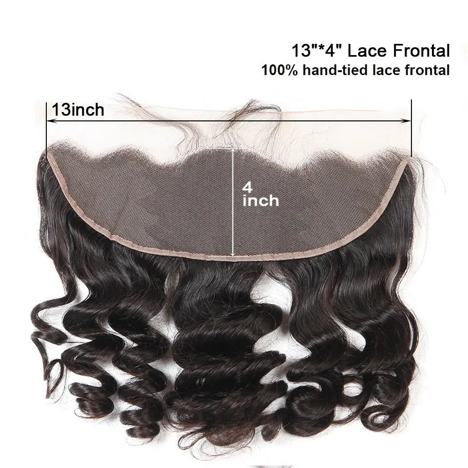 Beaufox Hair Natural Black Human Hair Loose Wave 13X4 Lace Frontal beaufox hair beaufox hair