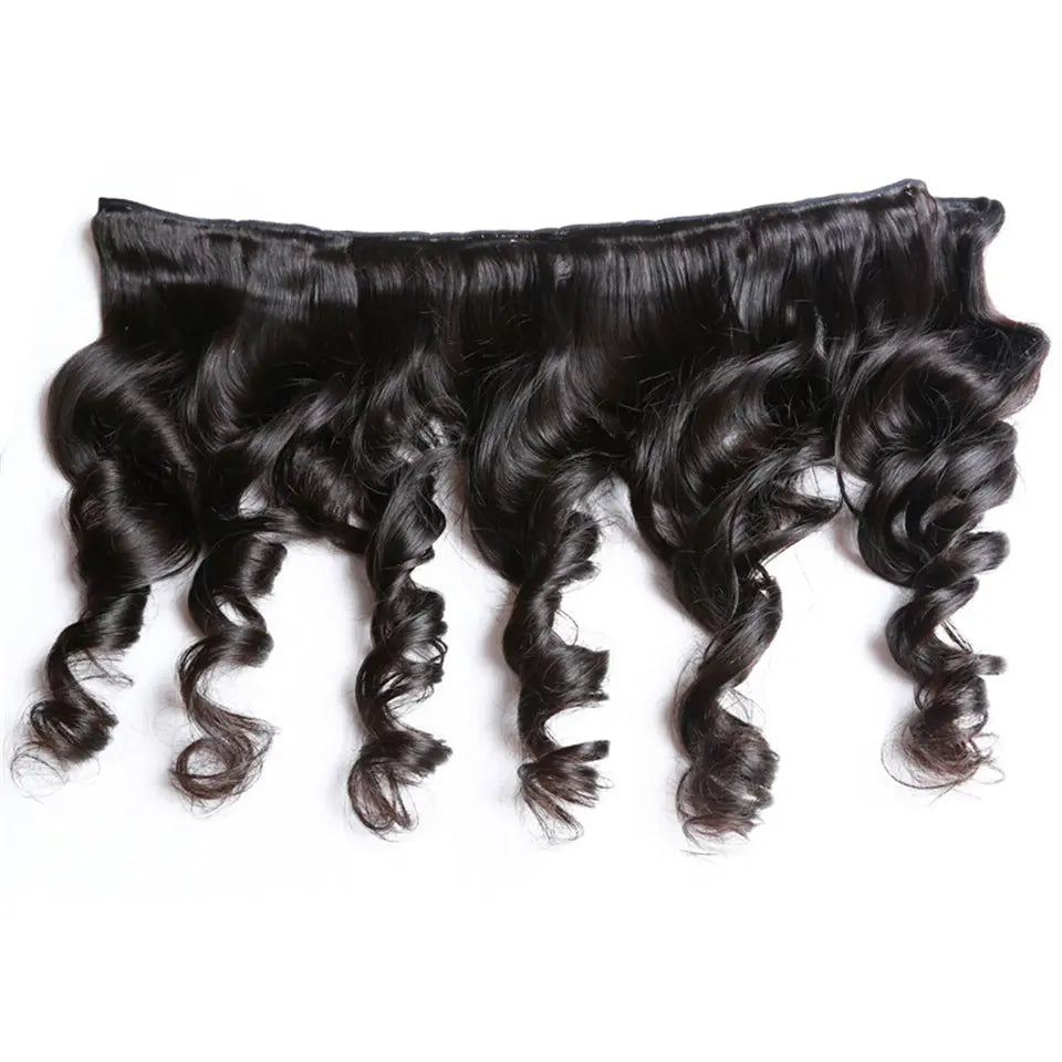 Beaufox Hair Natural Black Loose Wave 3/4 Bundles With 4X4 5X5 6X6 Lace Closure beaufox hair beaufox hair