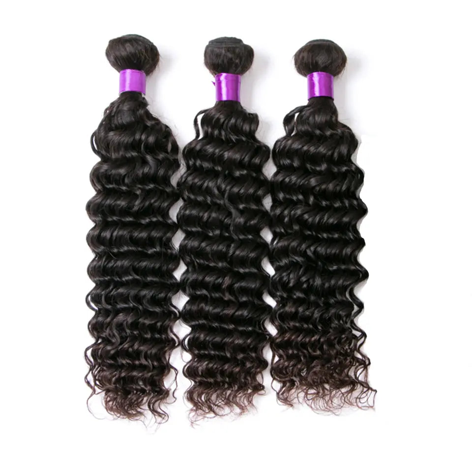 Beaufox Human Hair Deep Wave 3 Bundles With 4X4/5X5/6X6 HD Lace Closure beaufox hair beaufox hair