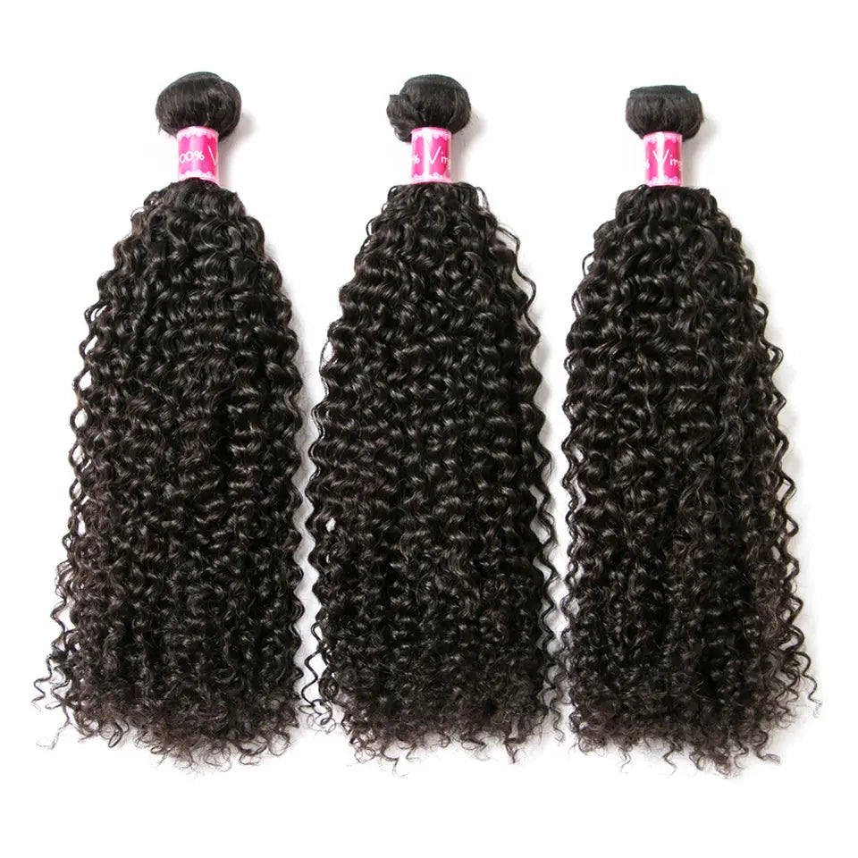 Beaufox Kinky Curly Hair 3 Bundles With 13X4 Lace Frontal Natural Black beaufox hair beaufox hair