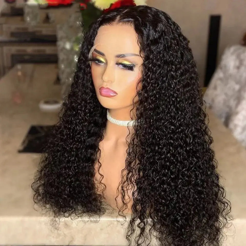 Beaufox Kinky Curly Peruvian Virgin Human Hair Lace Front Wigs Affordable 180% Density beaufox hair beaufox hair