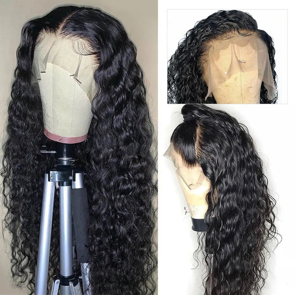 Beaufox Lace Front Wig 150%-250% Density HD Transparent Lace Water Wave Curly Virgin Human Hair Wigs beaufox hair beaufox hair