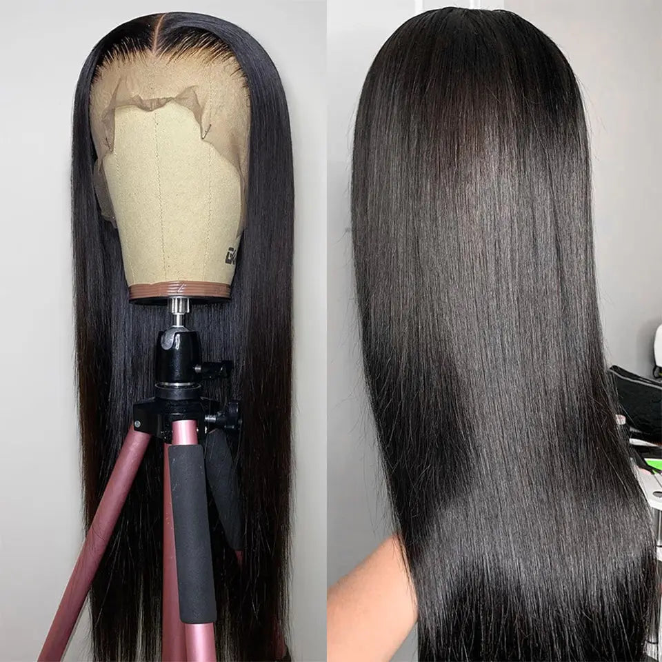 Beaufox Straight Hair Lace Front Wig 180% Density Virgin Human Hair HD Transparent Lace Wig beaufox hair beaufox hair