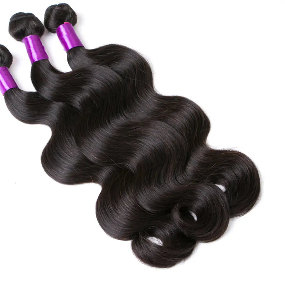Beaufox Virgin Human Hair Body Wave 5 Bundles #1b Color For Women beaufox hair beaufox hair