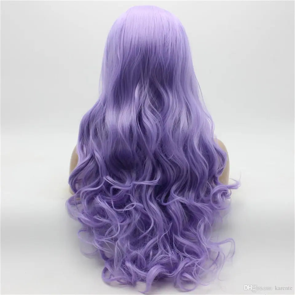 Beaufox Virgin Human Hair Purple Color Body Wave Human Hair Lace Front Wig beaufox hair beaufox hair