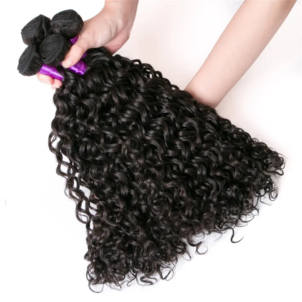Beaufox Virgin Human Hair Water Wave 4 Bundles With 13X4 Lace Frontal For Women beaufox hair beaufox hair