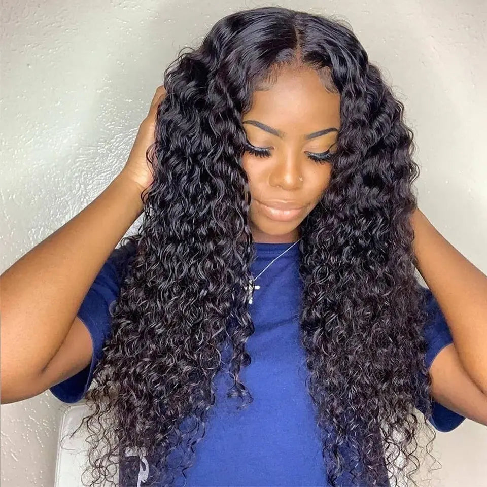Beaufox Water Wave Human Hair Lace Wig Water Wet And Weavy Transparent Lace Wig 180% Density beaufox hair beaufox hair