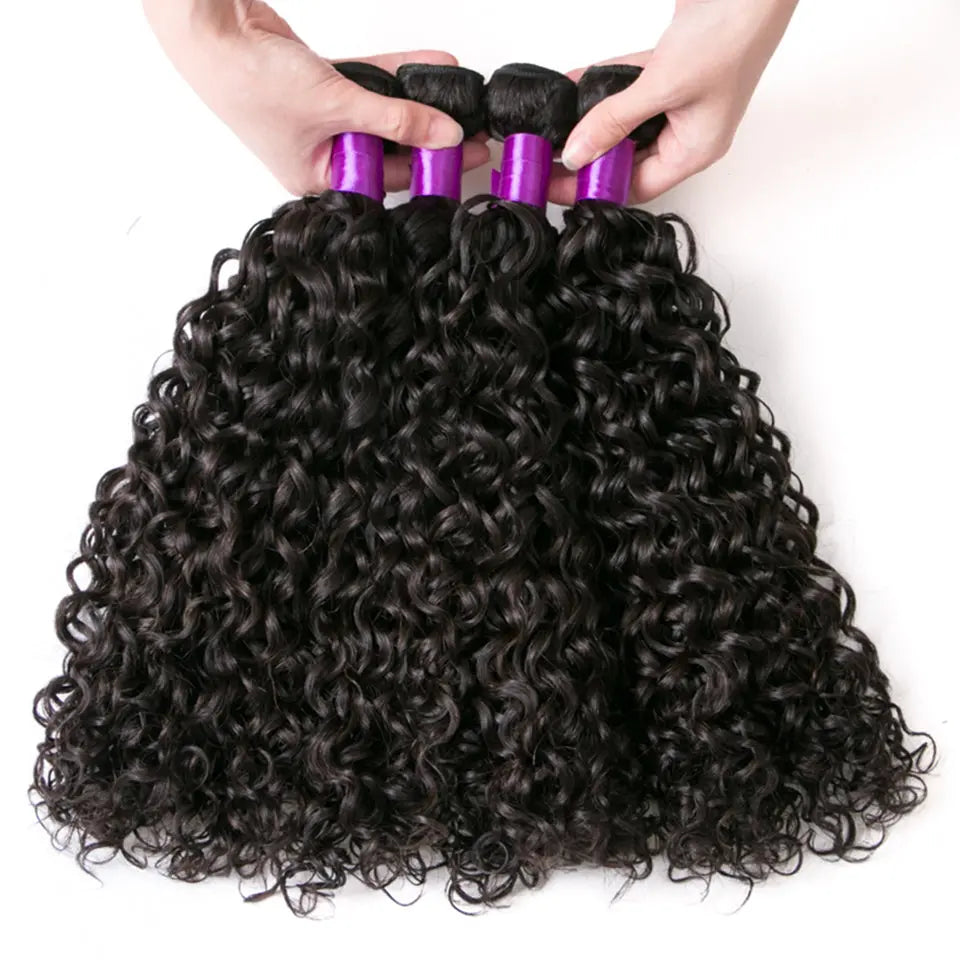 Brazilian Virgin Human Hair Water Wave 4 Bundles Natural Black beaufox hair beaufox hair