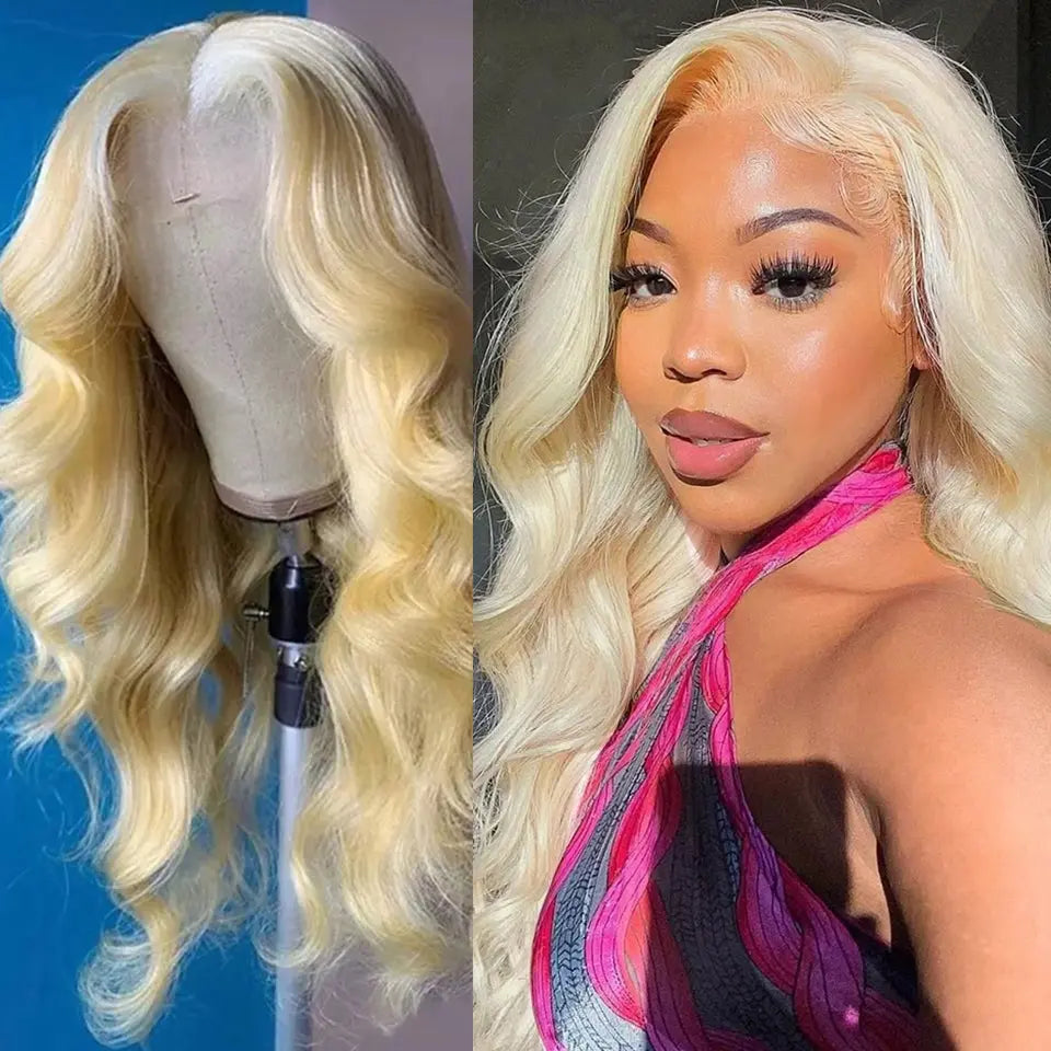 Breathable Blonde Body Wave 13X4 Lace Front Wig HD Transparent Lace Easy Dyed And Bleached beaufox hair beaufox hair