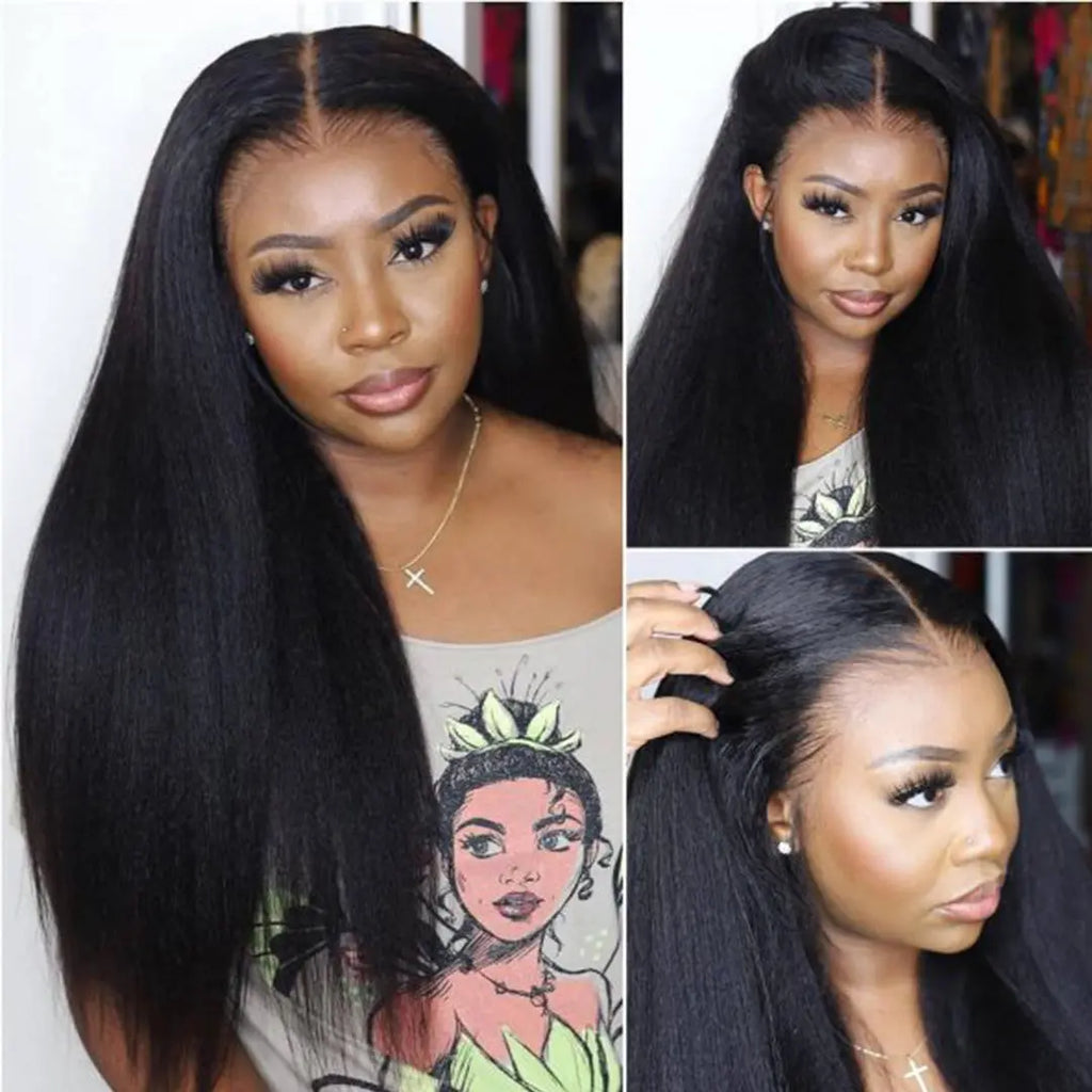 Kinky Straight Hair 13X6 HD Lace Front Wig