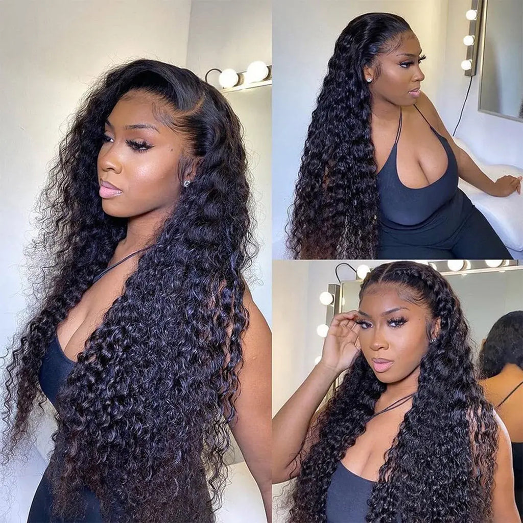 Natural Black Water Wave Lace Wig