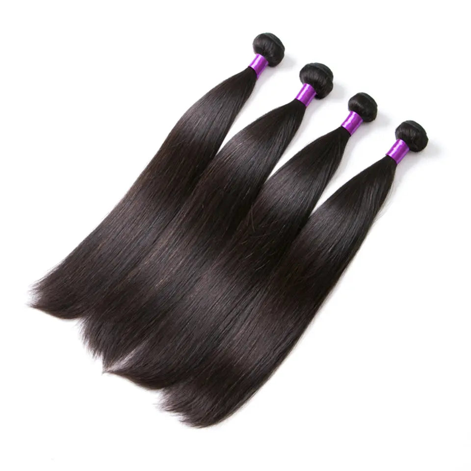 Peruvian Virgin Human Hair Natural Black Straight Hair 4 Bundles beaufox hair beaufox hair