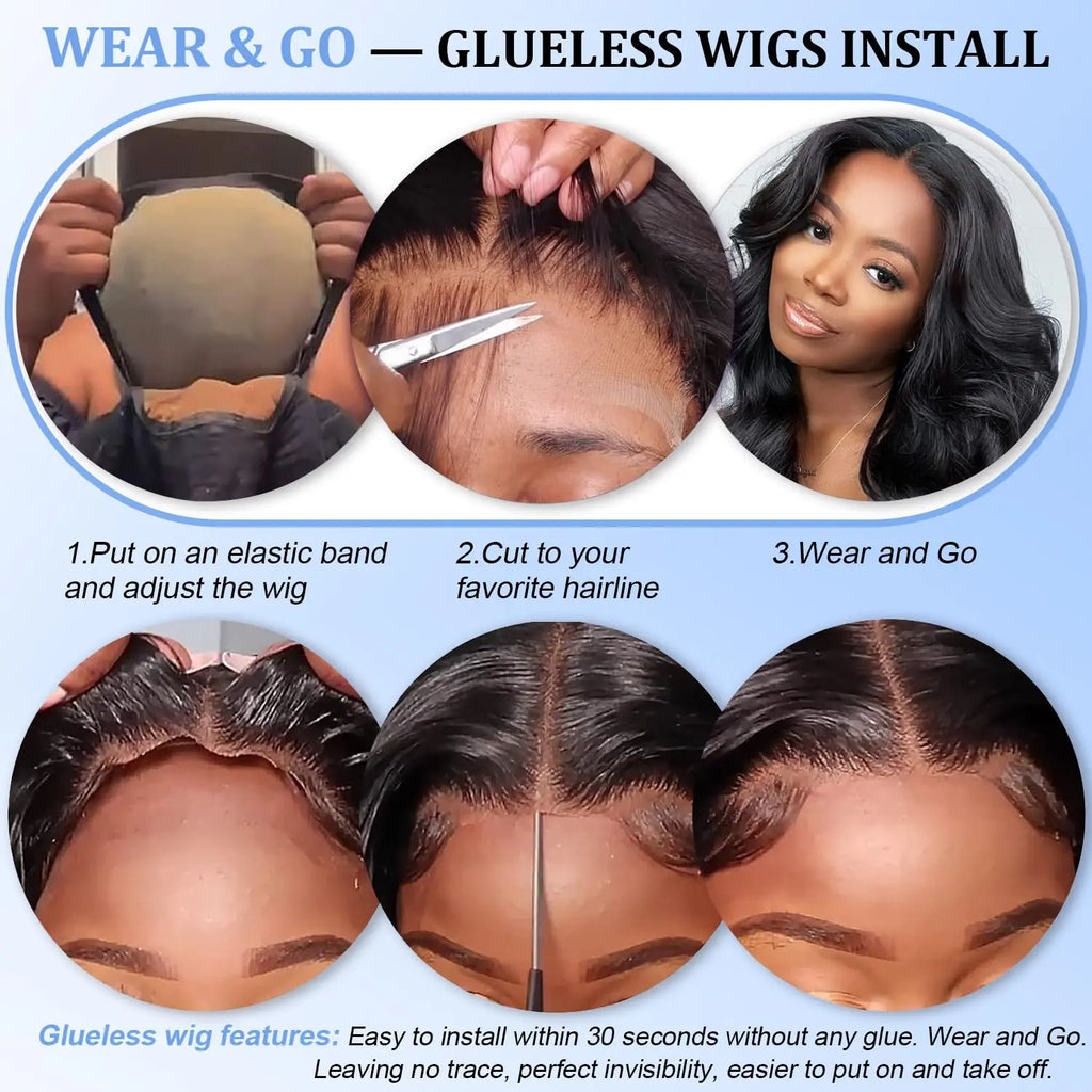 Water Wave HD Transparent Lace Closure Wigs Glueless Human Hair Pre Plucked Wear And Go Wig beaufox hair beaufox hair