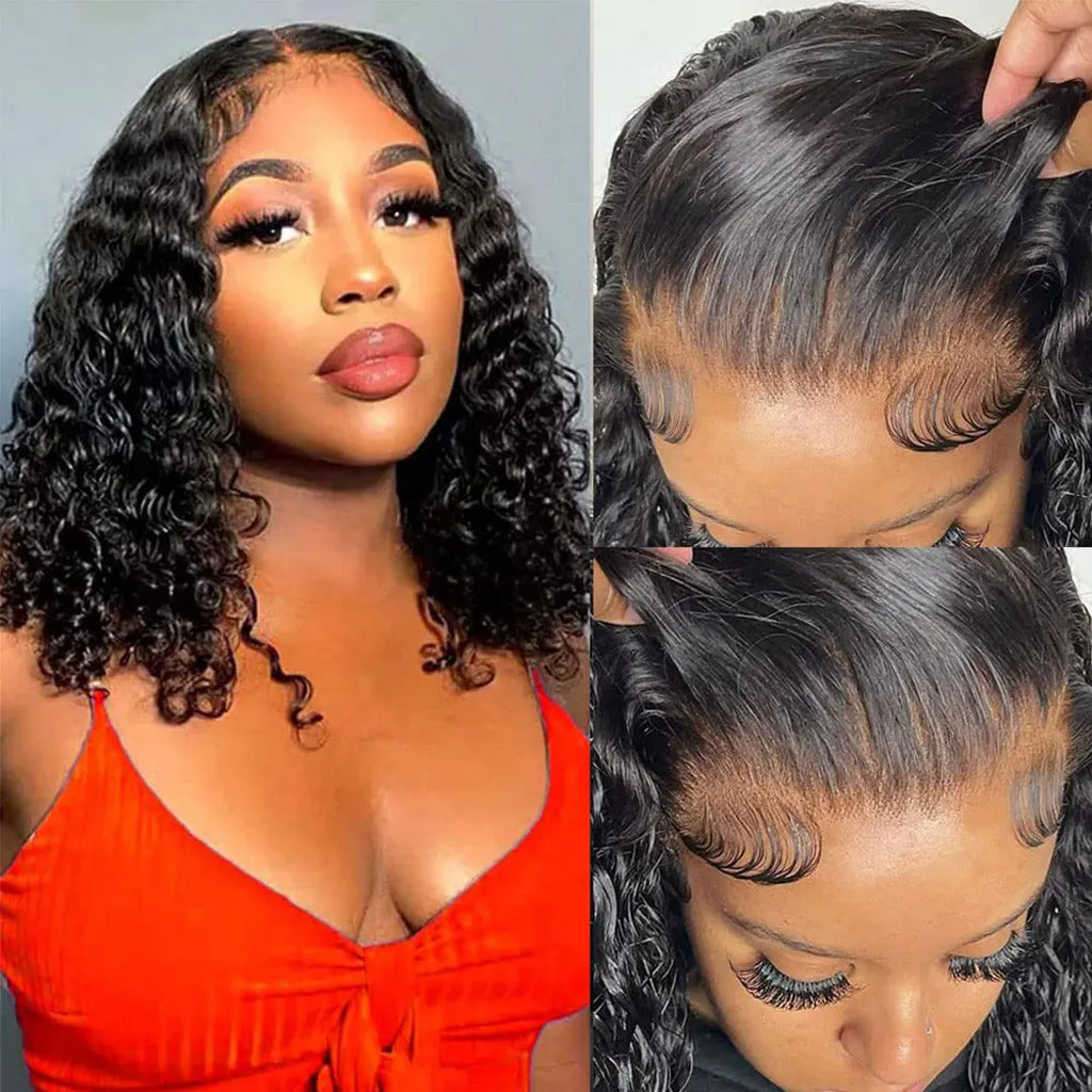 Wear And Go Glueless Water Wave Lace Closure Human Hair Wigs