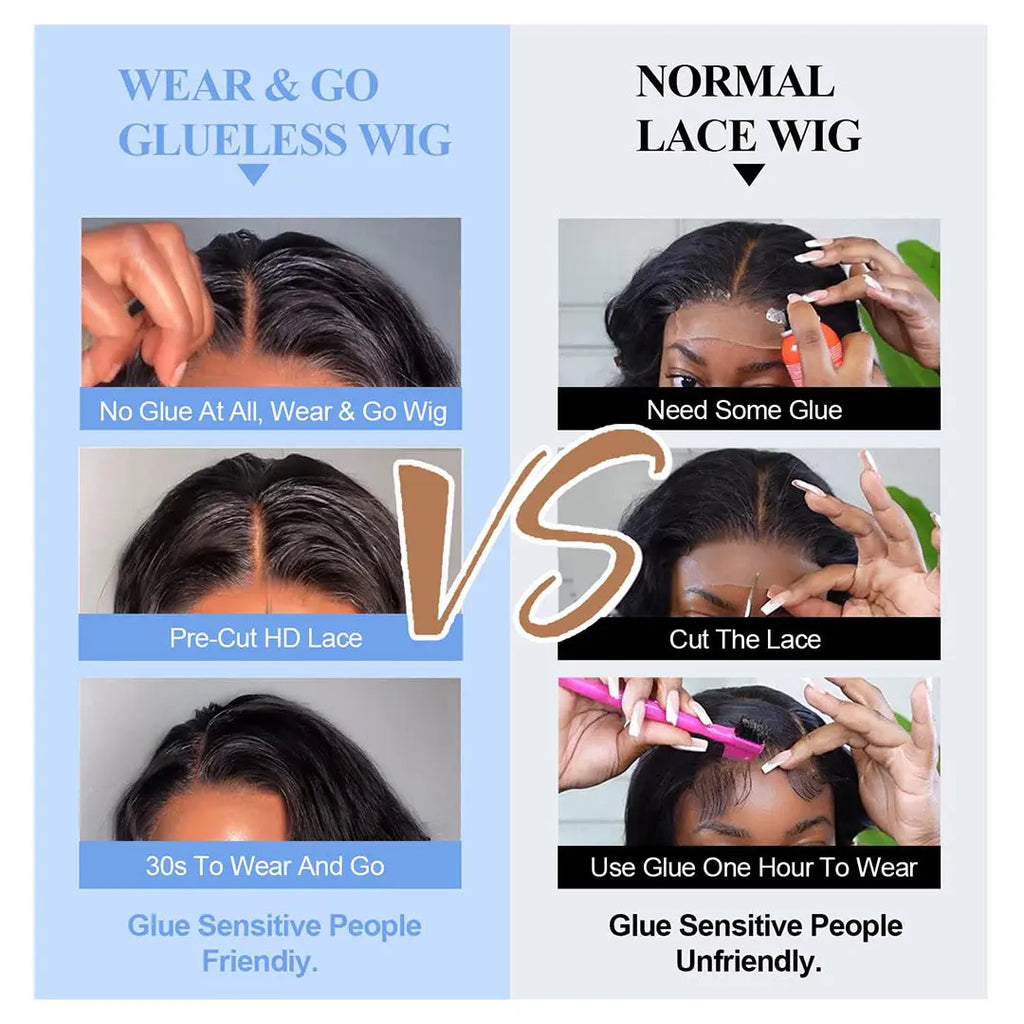 Wear And Go Body Wave HD Transparent Glueless Wigs Human Hair Pre Plucked Pre Cut Wigs For Women beaufox hair beaufox hair