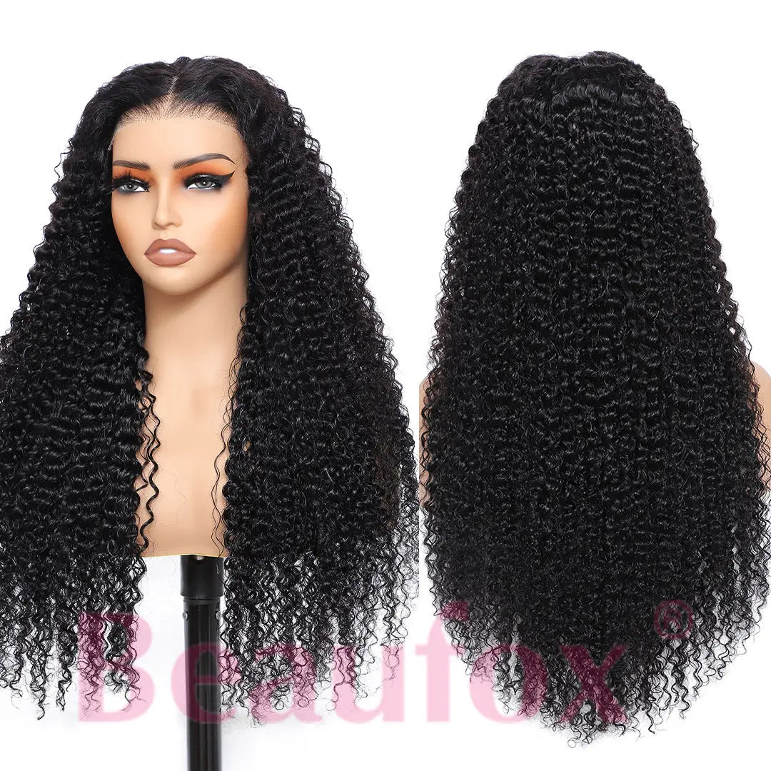 Deep Curly Lace Frontal Wigs Wear And Go Glueless Wigs Human Hair Wig For Women beaufox hair beaufox hair